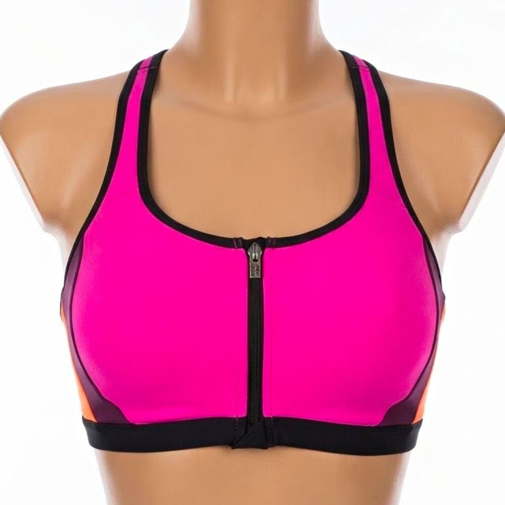 Victoria's Secret VictoriaSport KNOCKOUT Zip Front Sports Bra 36DD high support